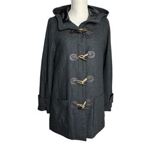 Quicksilver QSW‎ Womens Gray Wool Blend Pea Coat Estilo Size Small